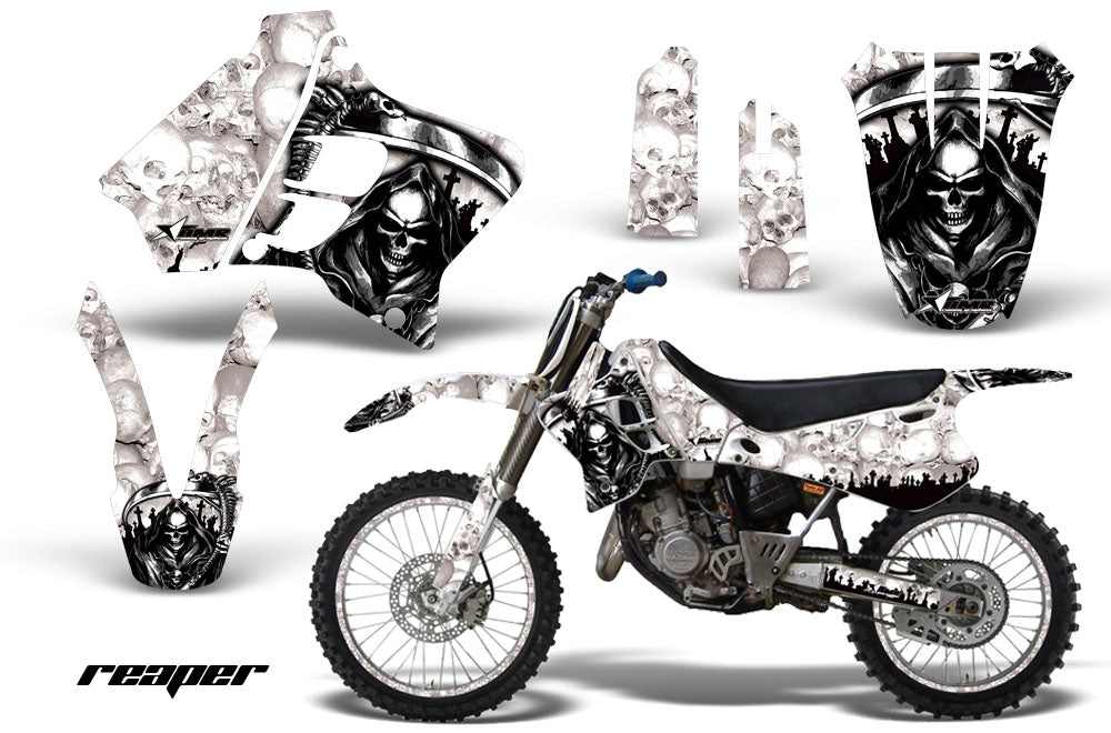 Graphics Kit Decal Sticker Wrap + # Plates For Yamaha YZ125 YZ250 1993-1995 REAPER WHITE-atv motorcycle utv parts accessories gear helmets jackets gloves pantsAll Terrain Depot
