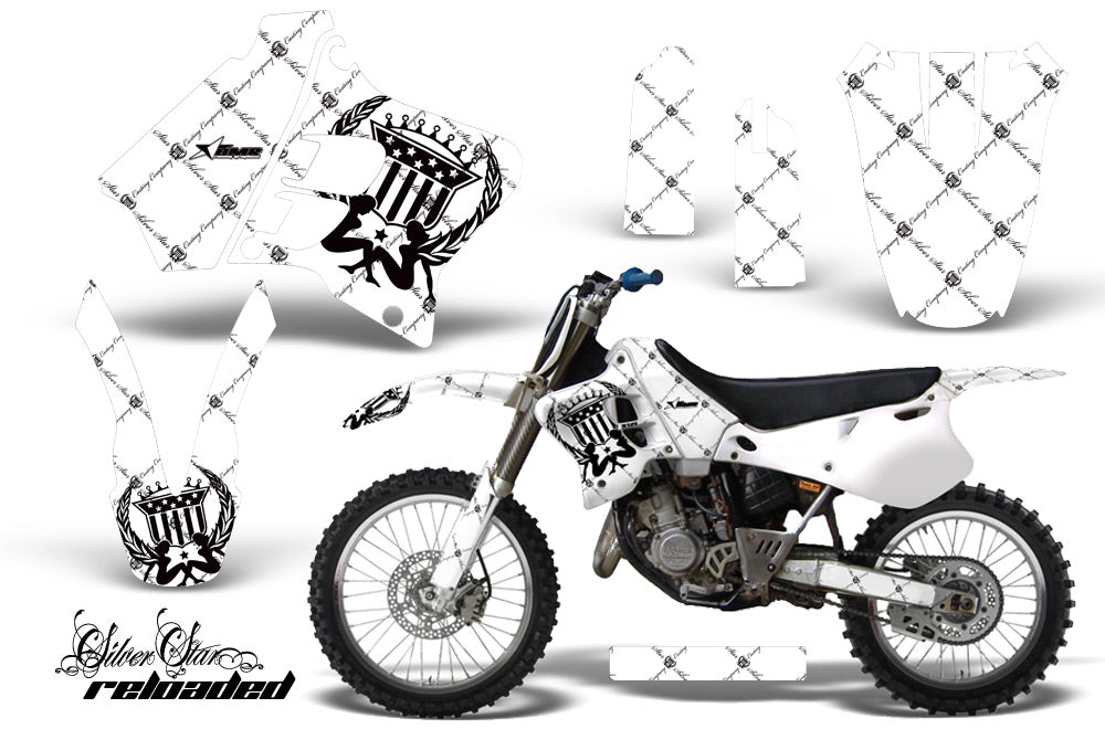 Dirt Bike Graphics Kit Decal Sticker Wrap For Yamaha YZ125 YZ250 1993-1995 RELOADED BLACK WHITE-atv motorcycle utv parts accessories gear helmets jackets gloves pantsAll Terrain Depot