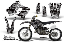 Dirt Bike Graphics Kit Decal Sticker Wrap For Yamaha YZ125 YZ250 1993-1995 SSSH BLACK WHITE-atv motorcycle utv parts accessories gear helmets jackets gloves pantsAll Terrain Depot
