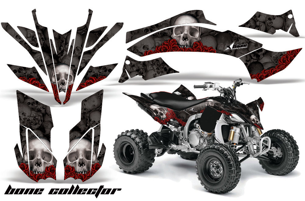 ATV Graphics Kit Decal Sticker Wrap For Yamaha YFZ450R/SE 2009-2013 BONES BLACK-atv motorcycle utv parts accessories gear helmets jackets gloves pantsAll Terrain Depot