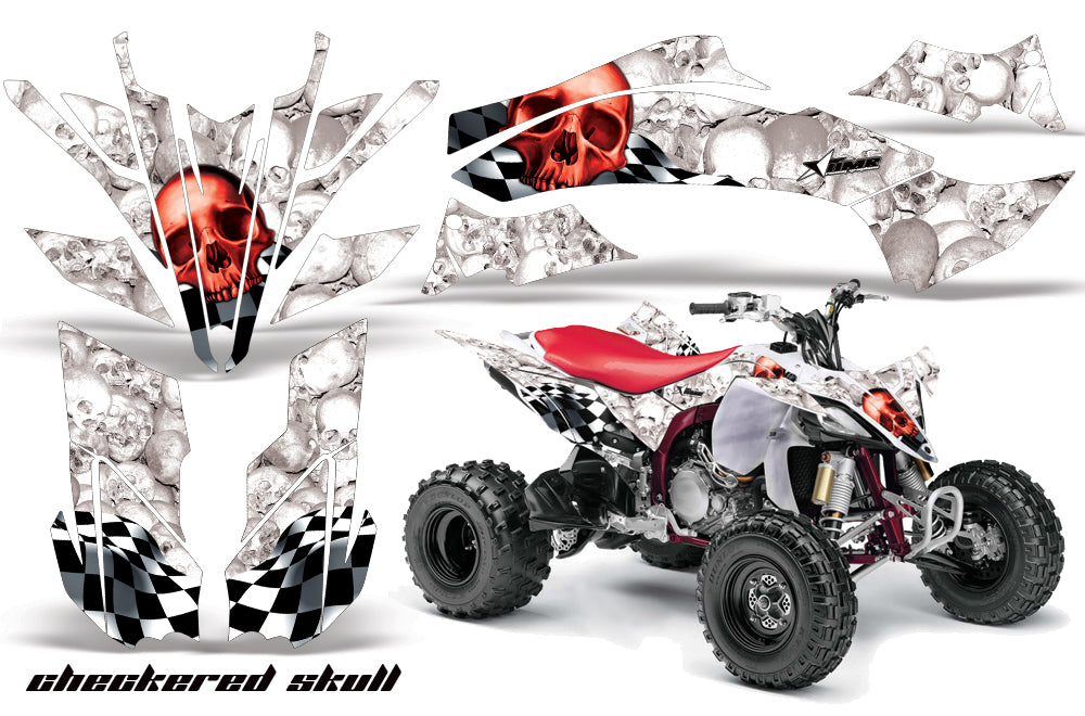 ATV Graphics Kit Decal Sticker Wrap For Yamaha YFZ450R/SE 2009-2013 CHECKERED RED WHITE-atv motorcycle utv parts accessories gear helmets jackets gloves pantsAll Terrain Depot
