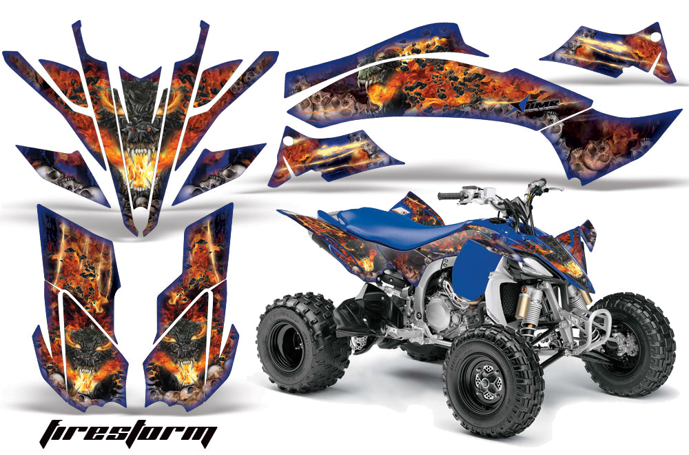 ATV Graphics Kit Decal Sticker Wrap For Yamaha YFZ450R/SE 2009-2013 FIRESTORM BLUE-atv motorcycle utv parts accessories gear helmets jackets gloves pantsAll Terrain Depot