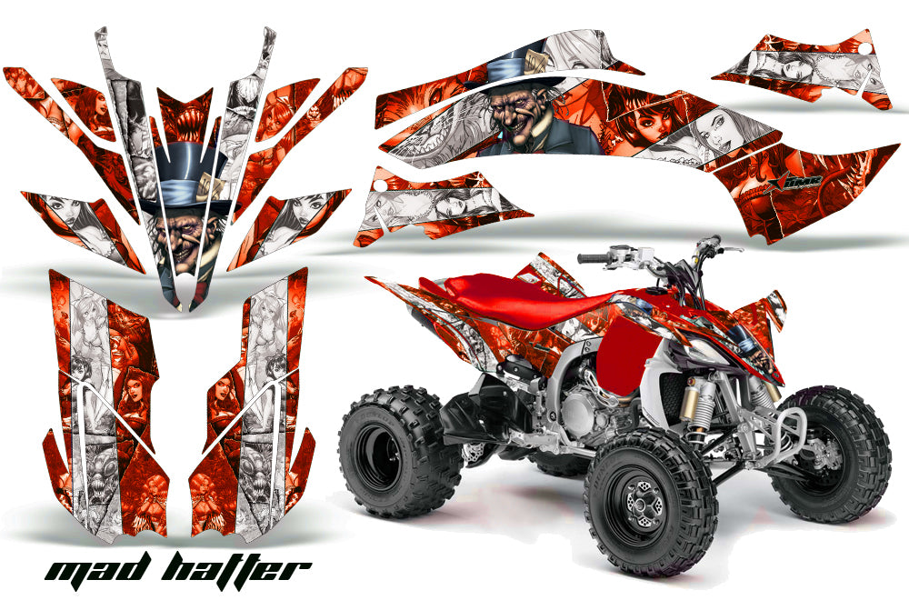 ATV Graphics Kit Decal Sticker Wrap For Yamaha YFZ450R/SE 2009-2013 HATTER WHITE RED-atv motorcycle utv parts accessories gear helmets jackets gloves pantsAll Terrain Depot
