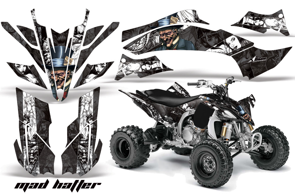 ATV Graphics Kit Decal Sticker Wrap For Yamaha YFZ450R/SE 2009-2013 HATTER WHITE BLACK-atv motorcycle utv parts accessories gear helmets jackets gloves pantsAll Terrain Depot