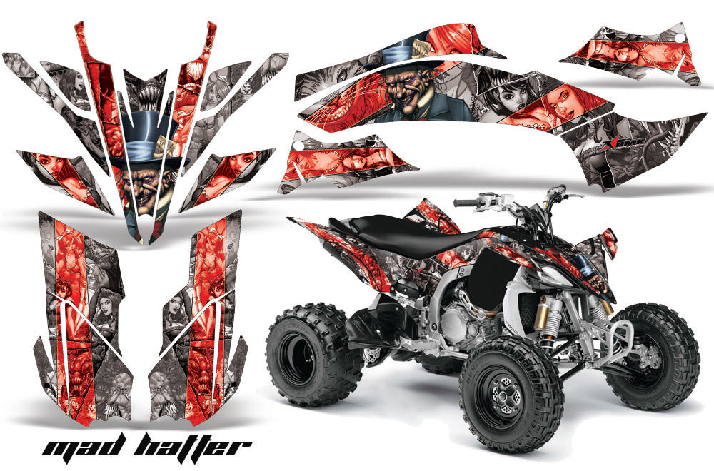 ATV Graphics Kit Decal Sticker Wrap For Yamaha YFZ450R/SE 2009-2013 HATTER RED SILVER-atv motorcycle utv parts accessories gear helmets jackets gloves pantsAll Terrain Depot