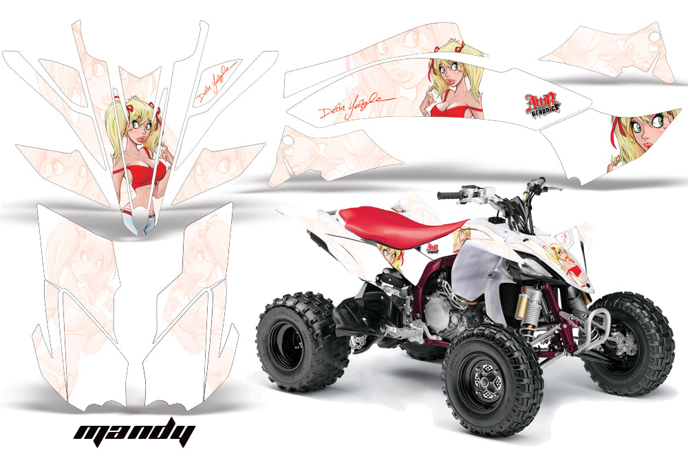 ATV Graphics Kit Decal Sticker Wrap For Yamaha YFZ450R/SE 2009-2013 MANDY RED WHITE-atv motorcycle utv parts accessories gear helmets jackets gloves pantsAll Terrain Depot
