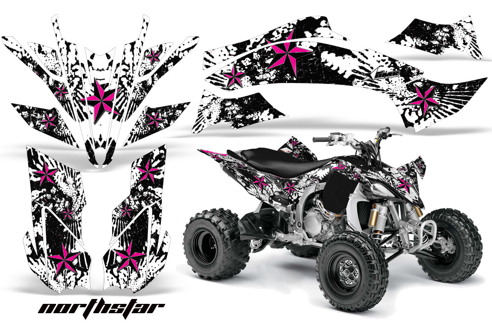 ATV Graphics Kit Decal Sticker Wrap For Yamaha YFZ450R/SE 2009-2013 NORTHSTAR WHITE PINK-atv motorcycle utv parts accessories gear helmets jackets gloves pantsAll Terrain Depot