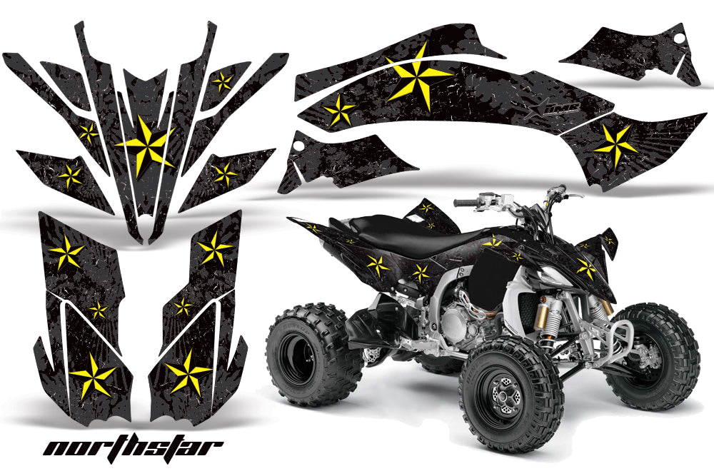 ATV Graphics Kit Decal Sticker Wrap For Yamaha YFZ450R/SE 2009-2013 NORTHSTAR YELLOW BLACK-atv motorcycle utv parts accessories gear helmets jackets gloves pantsAll Terrain Depot