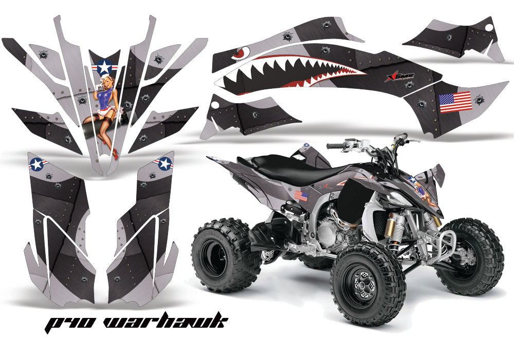 ATV Graphics Kit Decal Sticker Wrap For Yamaha YFZ450R/SE 2009-2013 WARHAWK BLACK-atv motorcycle utv parts accessories gear helmets jackets gloves pantsAll Terrain Depot