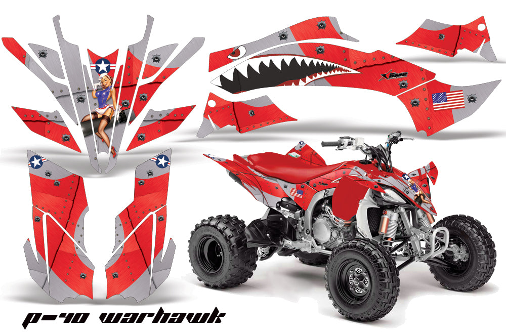 ATV Graphics Kit Decal Sticker Wrap For Yamaha YFZ450R/SE 2009-2013 WARHAWK RED-atv motorcycle utv parts accessories gear helmets jackets gloves pantsAll Terrain Depot