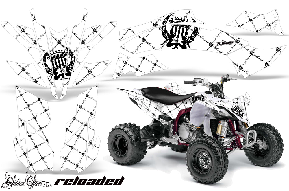 ATV Graphics Kit Decal Sticker Wrap For Yamaha YFZ450R/SE 2009-2013 RELOADED BLACK WHITE-atv motorcycle utv parts accessories gear helmets jackets gloves pantsAll Terrain Depot
