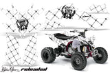 ATV Graphics Kit Decal Sticker Wrap For Yamaha YFZ450R/SE 2009-2013 RELOADED BLACK WHITE