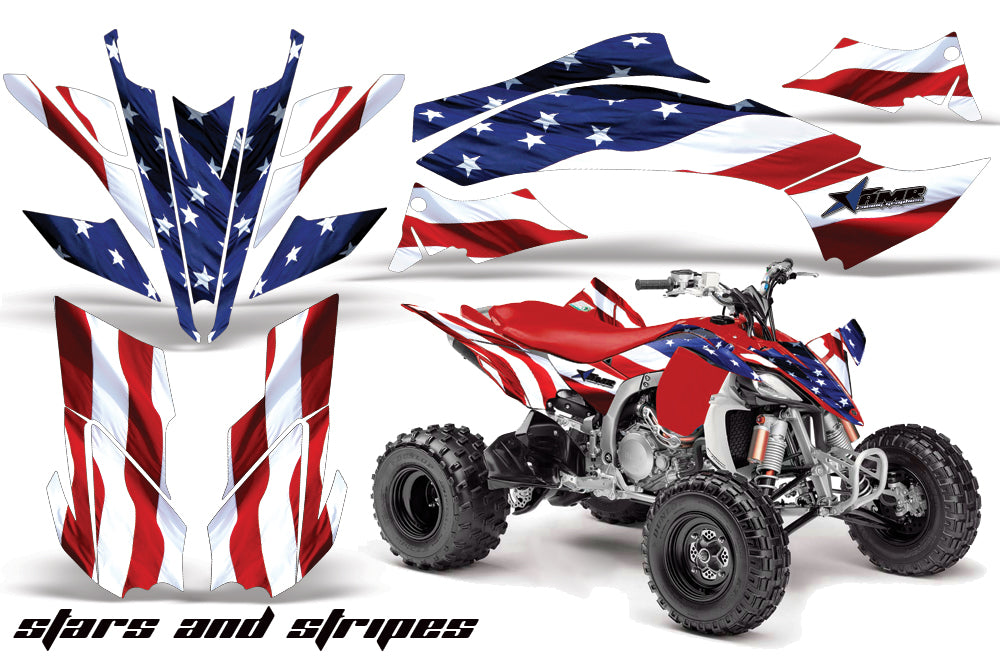 ATV Graphics Kit Decal Sticker Wrap For Yamaha YFZ450R/SE 2009-2013 USA FLAG-atv motorcycle utv parts accessories gear helmets jackets gloves pantsAll Terrain Depot