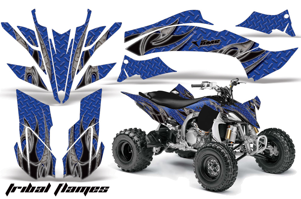 ATV Graphics Kit Decal Sticker Wrap For Yamaha YFZ450R/SE 2009-2013 TRIBAL BLACK BLUE-atv motorcycle utv parts accessories gear helmets jackets gloves pantsAll Terrain Depot