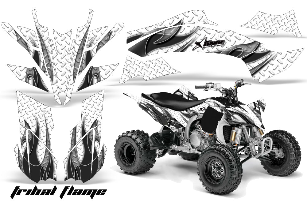 ATV Graphics Kit Decal Sticker Wrap For Yamaha YFZ450R/SE 2009-2013 TRIBAL BLACK WHITE-atv motorcycle utv parts accessories gear helmets jackets gloves pantsAll Terrain Depot