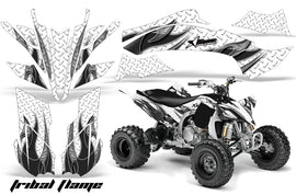ATV Graphics Kit Decal Sticker Wrap For Yamaha YFZ450R/SE 2009-2013 TRIBAL BLACK WHITE-atv motorcycle utv parts accessories gear helmets jackets gloves pantsAll Terrain Depot