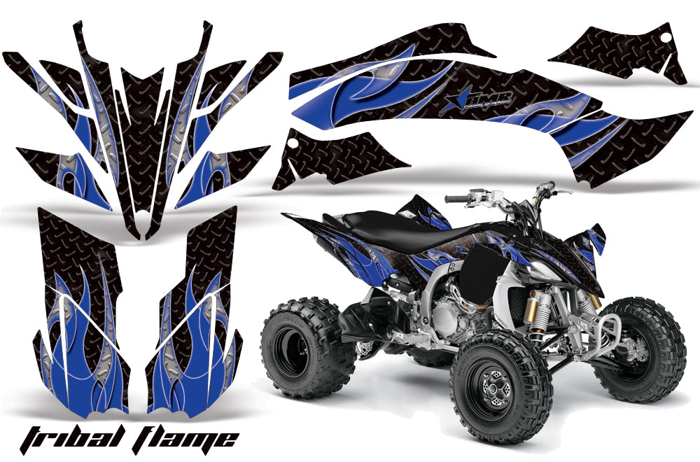 ATV Graphics Kit Decal Sticker Wrap For Yamaha YFZ450R/SE 2009-2013 TRIBAL BLUE BLACK-atv motorcycle utv parts accessories gear helmets jackets gloves pantsAll Terrain Depot