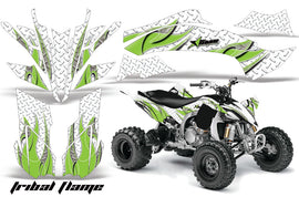 ATV Graphics Kit Decal Sticker Wrap For Yamaha YFZ450R/SE 2009-2013 TRIBAL GREEN WHITE-atv motorcycle utv parts accessories gear helmets jackets gloves pantsAll Terrain Depot