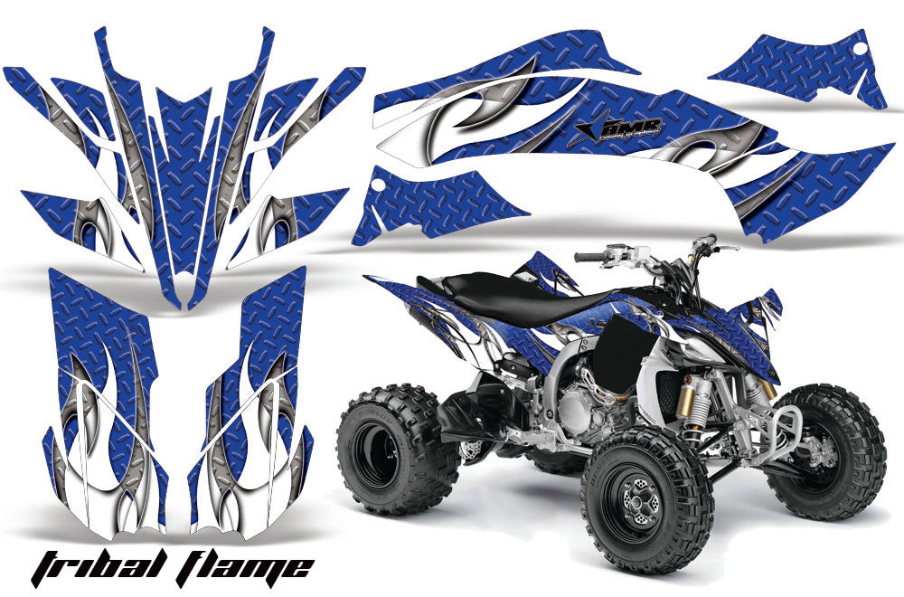 ATV Graphics Kit Decal Sticker Wrap For Yamaha YFZ450R/SE 2009-2013 TRIBAL WHITE BLUE-atv motorcycle utv parts accessories gear helmets jackets gloves pantsAll Terrain Depot