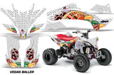 ATV Graphics Kit Decal Sticker Wrap For Yamaha YFZ450R/SE 2009-2013 VEGAS BALLER WHITE