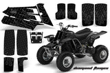 ATV Graphics Kit Quad Decal Sticker Wrap For Yamaha Banshee 350 1987-2005 DIAMOND FLAMES BLACK BLACK