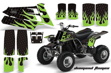 Load image into Gallery viewer, ATV Graphics Kit Quad Decal Sticker Wrap For Yamaha Banshee 350 1987-2005 DIAMOND FLAMES GREEN BLACK-atv motorcycle utv parts accessories gear helmets jackets gloves pantsAll Terrain Depot
