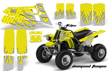 Load image into Gallery viewer, ATV Graphics Kit Quad Decal Sticker Wrap For Yamaha Banshee 350 1987-2005 DIAMOND FLAMES SILVER YELLOW-atv motorcycle utv parts accessories gear helmets jackets gloves pantsAll Terrain Depot