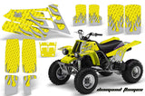 ATV Graphics Kit Quad Decal Sticker Wrap For Yamaha Banshee 350 1987-2005 DIAMOND FLAMES SILVER YELLOW