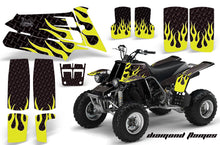 Load image into Gallery viewer, ATV Graphics Kit Quad Decal Sticker Wrap For Yamaha Banshee 350 1987-2005 DIAMOND FLAMES YELLOW BLACK-atv motorcycle utv parts accessories gear helmets jackets gloves pantsAll Terrain Depot