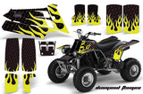 ATV Graphics Kit Quad Decal Sticker Wrap For Yamaha Banshee 350 1987-2005 DIAMOND FLAMES YELLOW BLACK