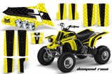 ATV Graphics Kit Quad Decal Sticker Wrap For Yamaha Banshee 350 1987-2005 DIAMOND RACE BLACK YELLOW