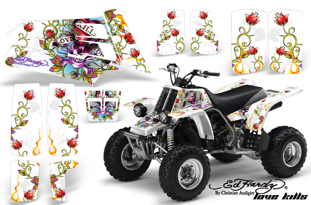 ATV Graphics Kit Quad Decal Sticker Wrap For Yamaha Banshee 350 1987-2005 EDHLK WHITE-atv motorcycle utv parts accessories gear helmets jackets gloves pantsAll Terrain Depot