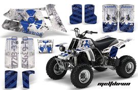 ATV Graphics Kit Quad Decal Sticker Wrap For Yamaha Banshee 350 1987-2005 MELTDOWN BLUE WHITE-atv motorcycle utv parts accessories gear helmets jackets gloves pantsAll Terrain Depot