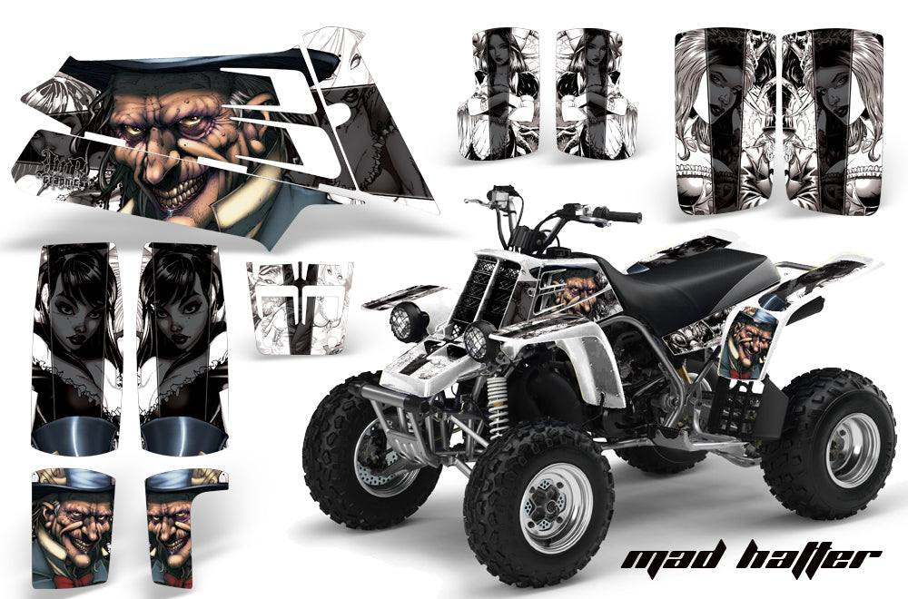 ATV Graphics Kit Quad Decal Sticker Wrap For Yamaha Banshee 350 1987-2005 HATTER WHITE BLACK-atv motorcycle utv parts accessories gear helmets jackets gloves pantsAll Terrain Depot