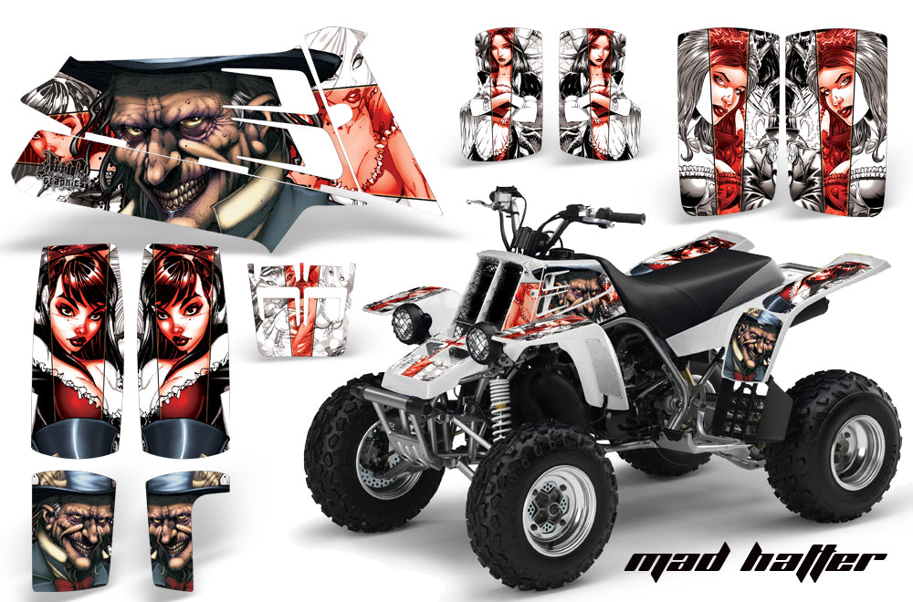 ATV Graphics Kit Quad Decal Sticker Wrap For Yamaha Banshee 350 1987-2005 HATTER RED WHITE-atv motorcycle utv parts accessories gear helmets jackets gloves pantsAll Terrain Depot