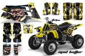 ATV Graphics Kit Quad Decal Sticker Wrap For Yamaha Banshee 350 1987-2005 HATTER BLACK YELLOW-atv motorcycle utv parts accessories gear helmets jackets gloves pantsAll Terrain Depot