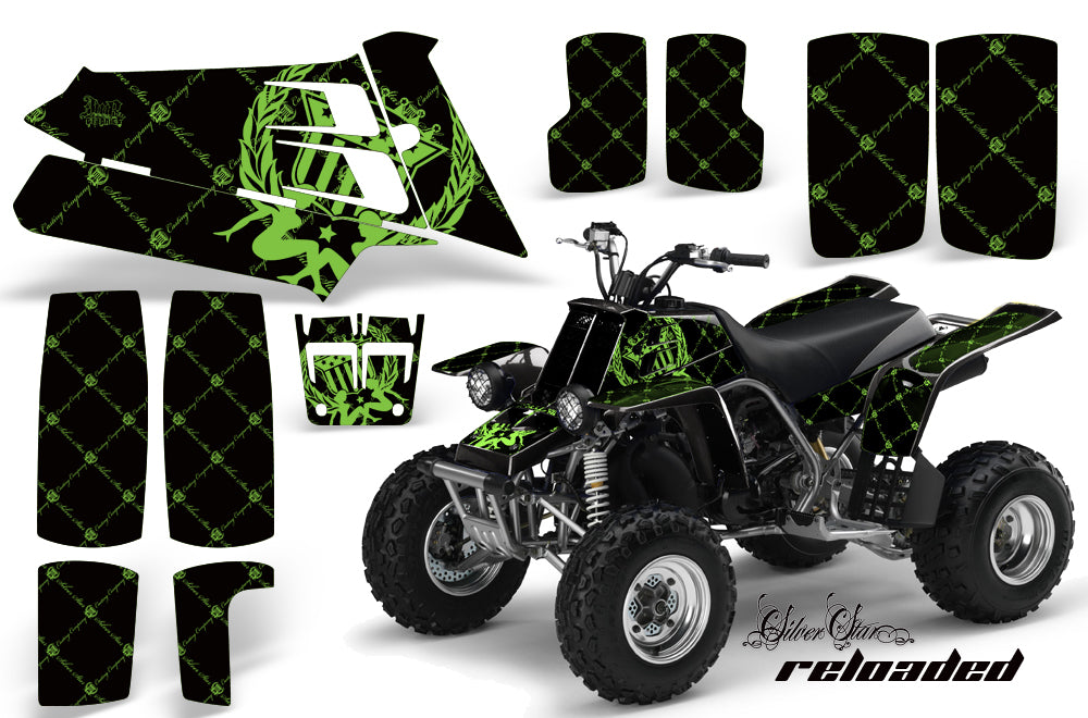 ATV Graphics Kit Quad Decal Sticker Wrap For Yamaha Banshee 350 1987-2005 RELOADED GREEN BLACK-atv motorcycle utv parts accessories gear helmets jackets gloves pantsAll Terrain Depot