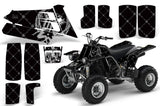 ATV Graphics Kit Quad Decal Sticker Wrap For Yamaha Banshee 350 1987-2005 RELOADED SILVER BLACK