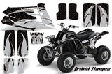 ATV Graphics Kit Quad Decal Sticker Wrap For Yamaha Banshee 350 1987-2005 TRIBAL SILVER BLACK
