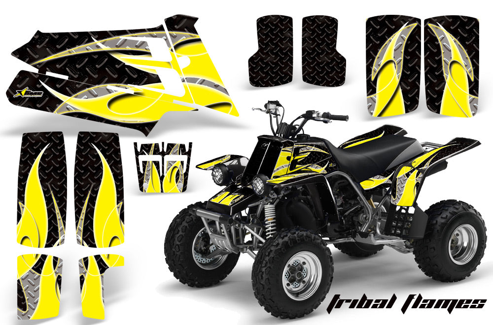 ATV Graphics Kit Quad Decal Sticker Wrap For Yamaha Banshee 350 1987-2005 TRIBAL YELLOW BLACK-atv motorcycle utv parts accessories gear helmets jackets gloves pantsAll Terrain Depot