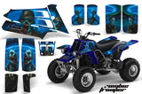 ATV Graphics Kit Quad Decal Sticker Wrap For Yamaha Banshee 350 1987-2005 ZOMBIE BLUE