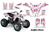 ATV Graphics Kit Quad Decal Wrap For Yamaha Blaster YFS200 1988-2005 BUTTERFLIES PINK WHITE