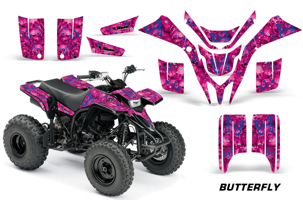 ATV Graphics Kit Quad Decal Wrap For Yamaha Blaster YFS200 1988-2005 BUTTERFLIES BLUE PINK-atv motorcycle utv parts accessories gear helmets jackets gloves pantsAll Terrain Depot