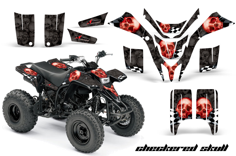 ATV Graphics Kit Quad Decal Wrap For Yamaha Blaster YFS200 1988-2005 CHECKERED RED BLACK-atv motorcycle utv parts accessories gear helmets jackets gloves pantsAll Terrain Depot