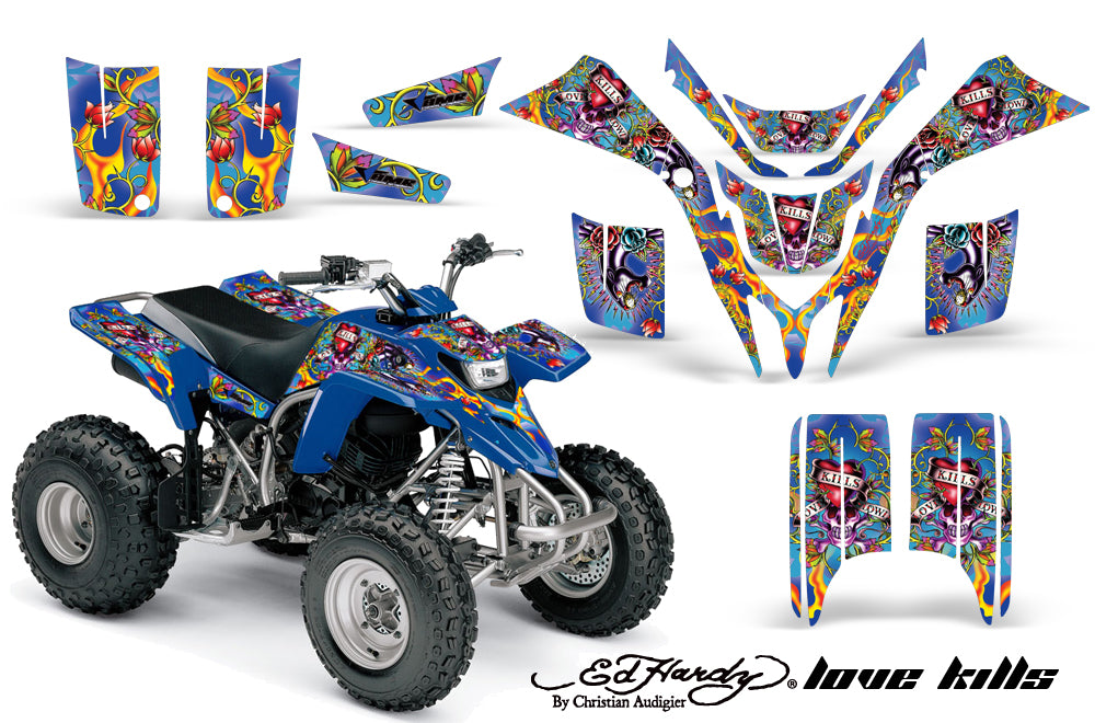 ATV Graphics Kit Quad Decal Wrap For Yamaha Blaster YFS200 1988-2005 EDHLK BLUE-atv motorcycle utv parts accessories gear helmets jackets gloves pantsAll Terrain Depot