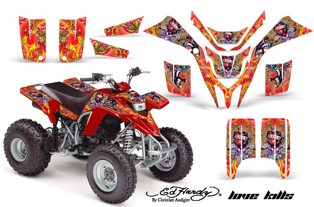 ATV Graphics Kit Quad Decal Wrap For Yamaha Blaster YFS200 1988-2005 EDHLK RED-atv motorcycle utv parts accessories gear helmets jackets gloves pantsAll Terrain Depot