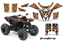 Load image into Gallery viewer, ATV Graphics Kit Quad Decal Wrap For Yamaha Blaster YFS200 1988-2005 FIRESTORM BLACK-atv motorcycle utv parts accessories gear helmets jackets gloves pantsAll Terrain Depot