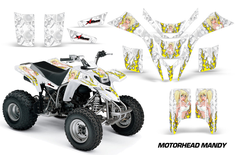 ATV Graphics Kit Quad Decal Wrap For Yamaha Blaster YFS200 1988-2005 MOTO MANDY WHITE-atv motorcycle utv parts accessories gear helmets jackets gloves pantsAll Terrain Depot