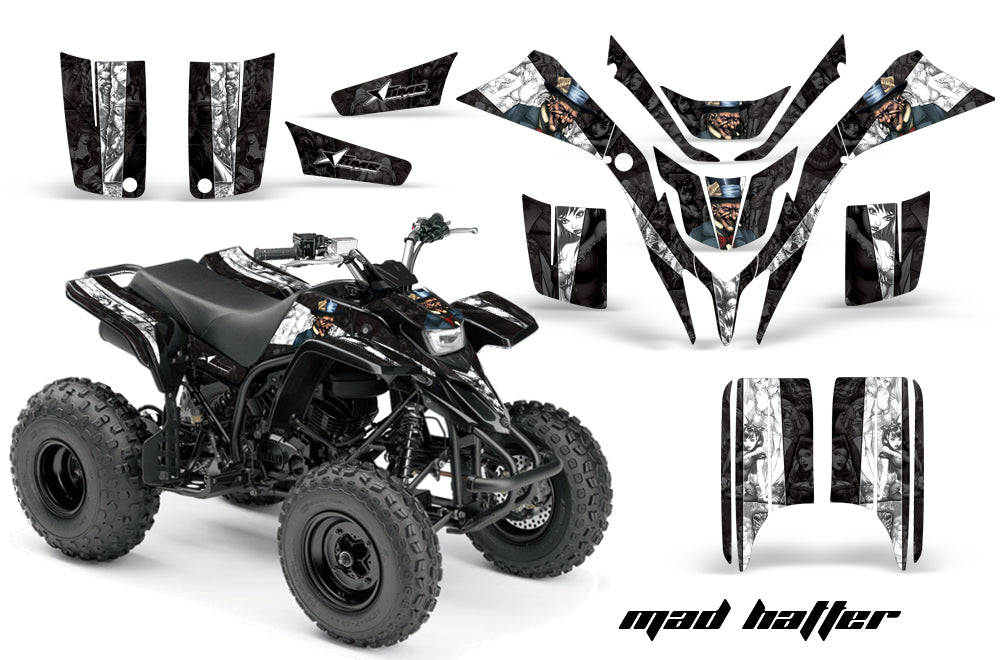 ATV Graphics Kit Quad Decal Wrap For Yamaha Blaster YFS200 1988-2005 HATTER WHITE BLACK-atv motorcycle utv parts accessories gear helmets jackets gloves pantsAll Terrain Depot