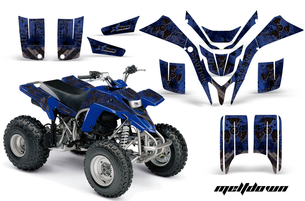 ATV Graphics Kit Quad Decal Wrap For Yamaha Blaster YFS200 1988-2005 MELTDOWN BLACK BLUE-atv motorcycle utv parts accessories gear helmets jackets gloves pantsAll Terrain Depot